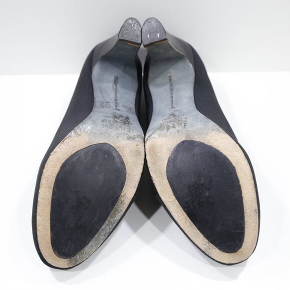 Eileen Fisher Black Fabric Cutout 3" Block Heel Pumps - 7 - Picture 7 of 7